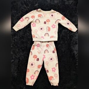 8 for $12 / Garanimals Cream and Pink Kids Sweat suit Set